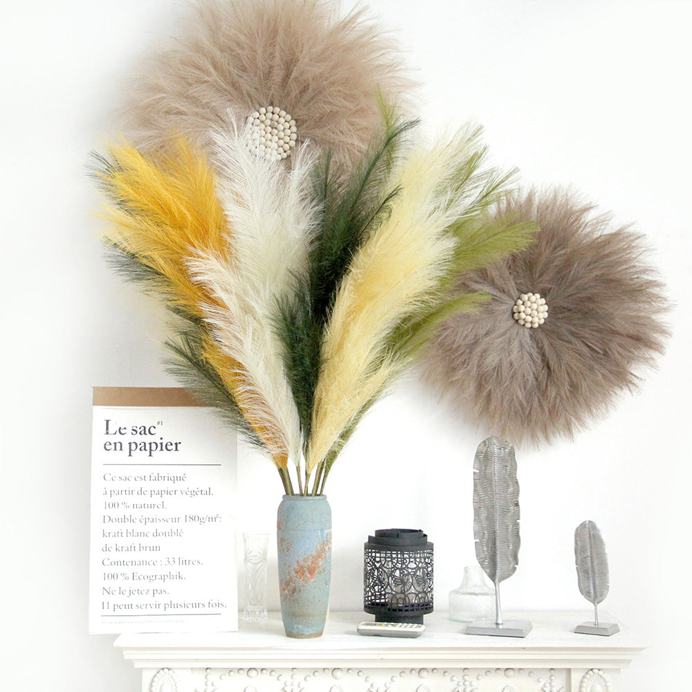 Hot 110cm Pampas Grass Decor Bright Color Artificial Pampas Grass Colored Flowers for Decoration Wedding Artificial
