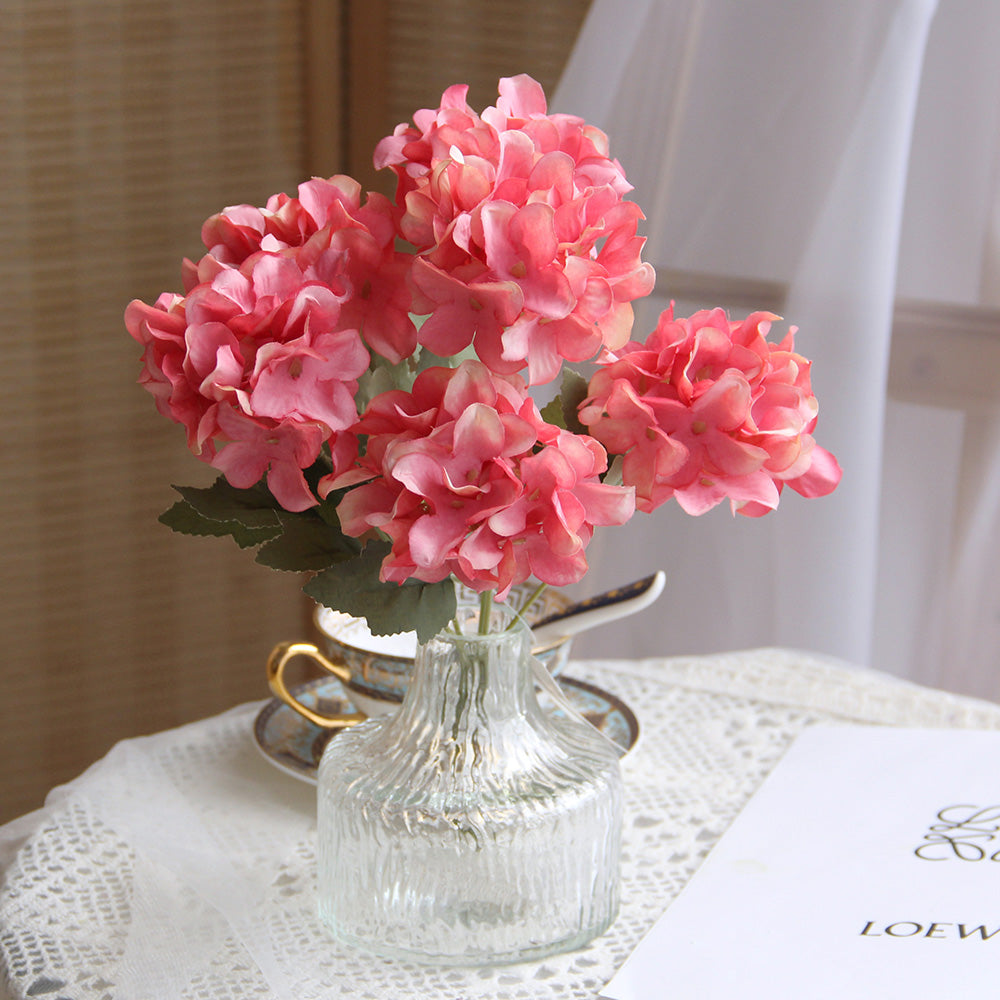 High Quality 13INCH 6 forks Silk Flowers Hydrangea Multicolour Artificial Hydrangea Flowers Good-looking Wedding Flowers