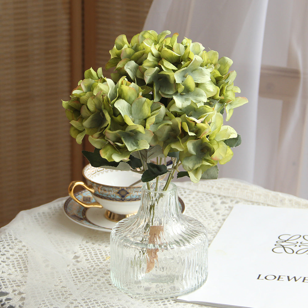 High Quality 13INCH 6 forks Silk Flowers Hydrangea Multicolour Artificial Hydrangea Flowers Good-looking Wedding Flowers