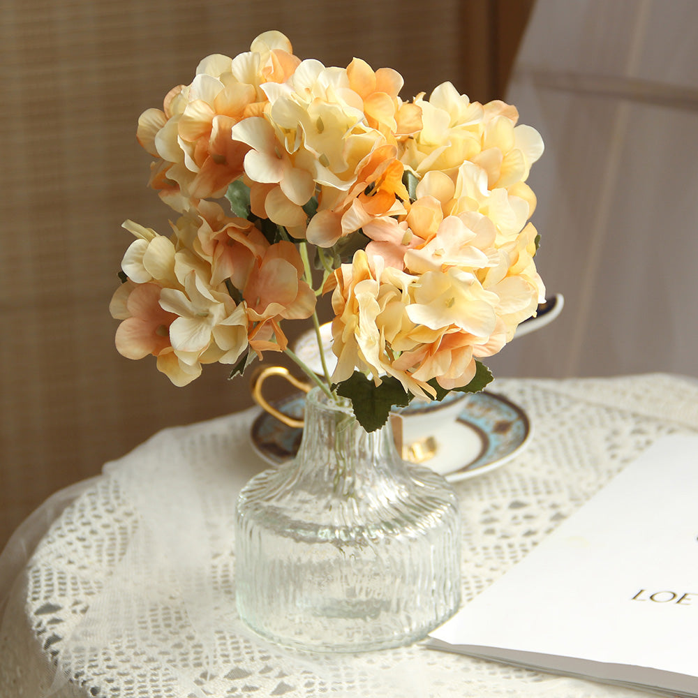 High Quality 13INCH 6 forks Silk Flowers Hydrangea Multicolour Artificial Hydrangea Flowers Good-looking Wedding Flowers