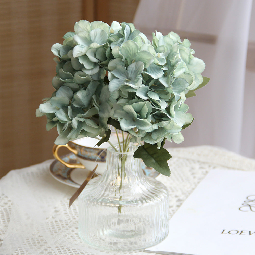 High Quality 13INCH 6 forks Silk Flowers Hydrangea Multicolour Artificial Hydrangea Flowers Good-looking Wedding Flowers