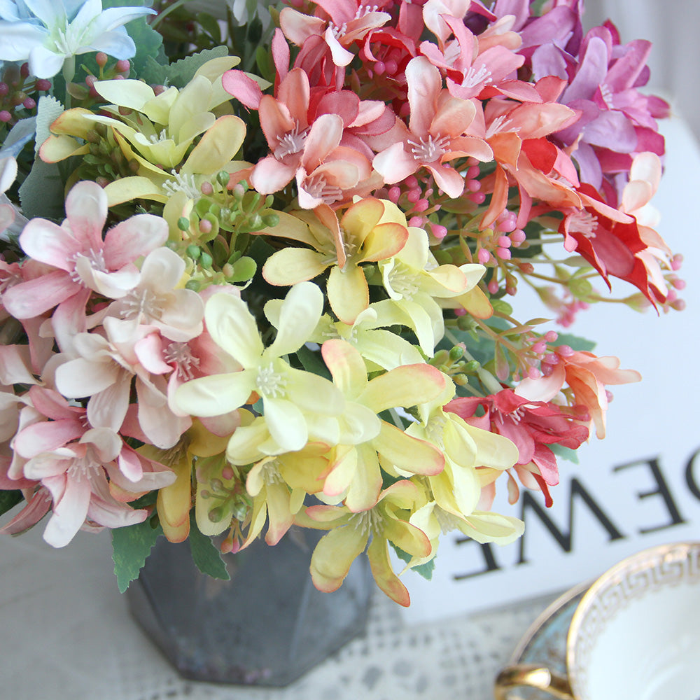 New Design 32cm Daffodils Bouquet Artificial Silk Flowers For Home Decoration Wedding Stage Decoration Bride Holding Flowers
