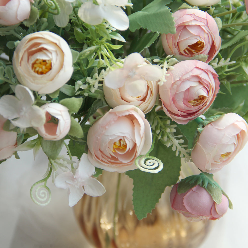Artificial Silk Flower Bush Wedding and Home Decor Factory Wholesale Garden Outdoor Decorations Hot Flowers Indoor Gifts