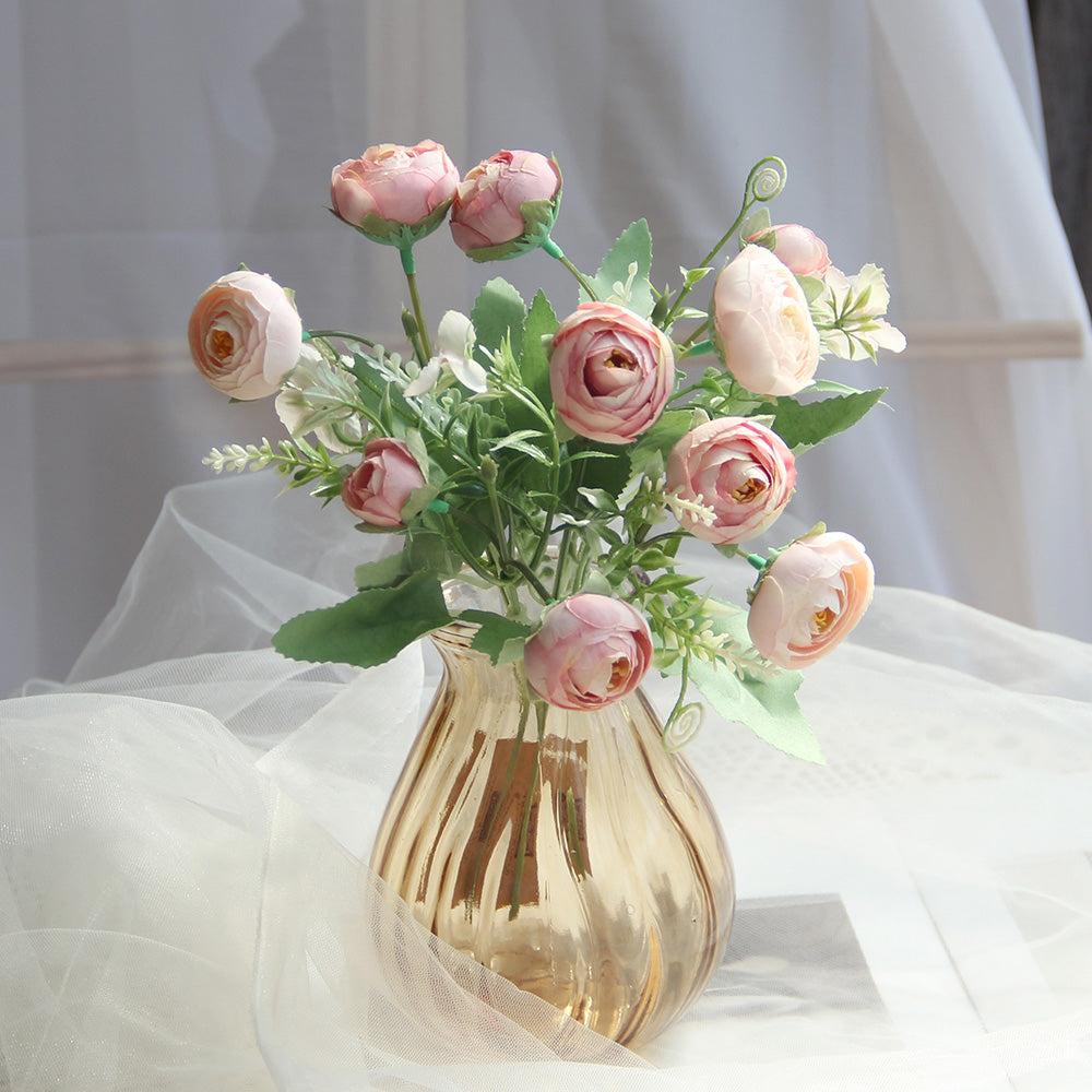 Artificial Silk Flower Bush Wedding and Home Decor Factory Wholesale Garden Outdoor Decorations Hot Flowers Indoor Gifts