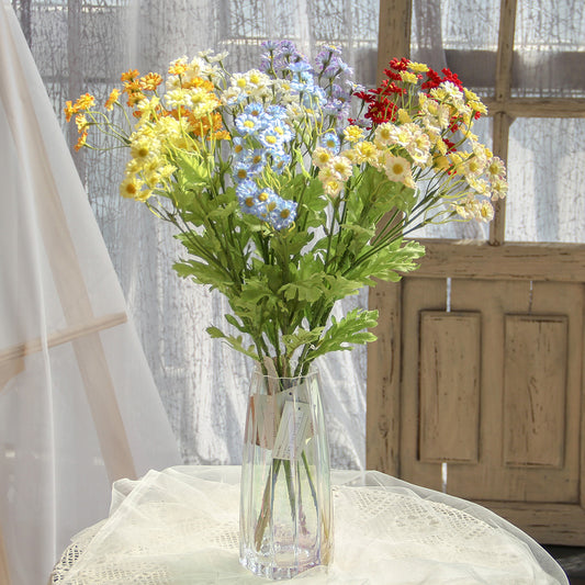 Hand Made 43cm Mini Daisy Spray Artificial Flower Spring and Autumn Decorative Flowers for Wedding Home Hotel Decorations