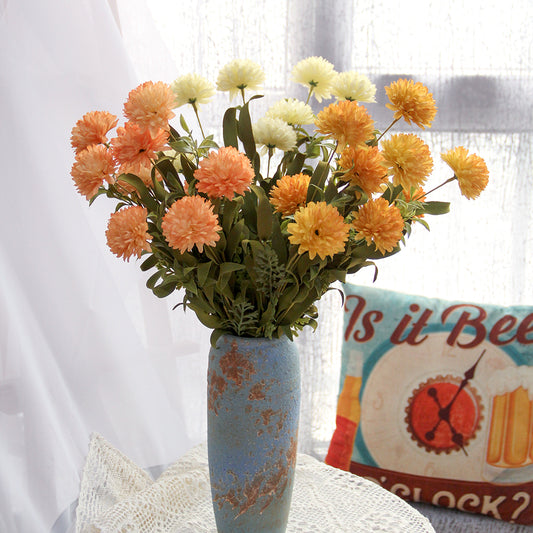Ins Style Dandelion Artificial Chrysanthemum Ball Artificial Chrysanthemum Bunch Home Decoration Artificial Flowers