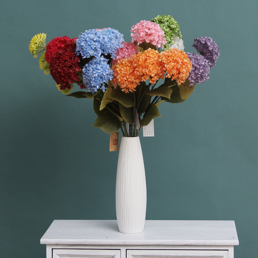 67cm 3 heads wood hydrangea artificial flower summer