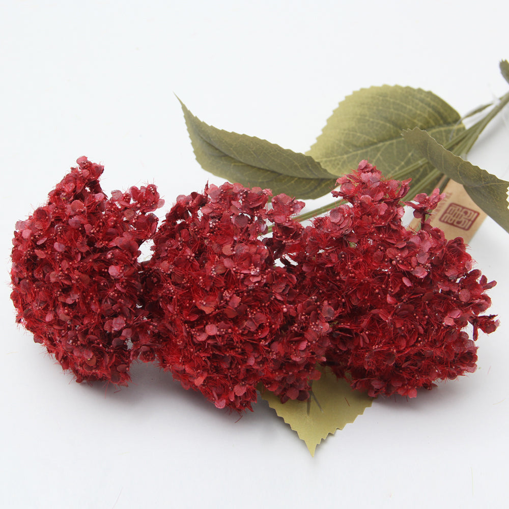 67cm 3 heads wood hydrangea artificial flower summer