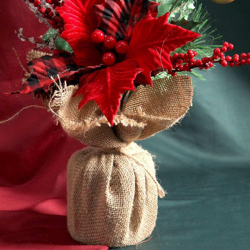 Decoracion Navidad New Style Garden Ornaments Burlap Artificial Christmas Wreath/garland for Christmas and Home Make Custom Logo