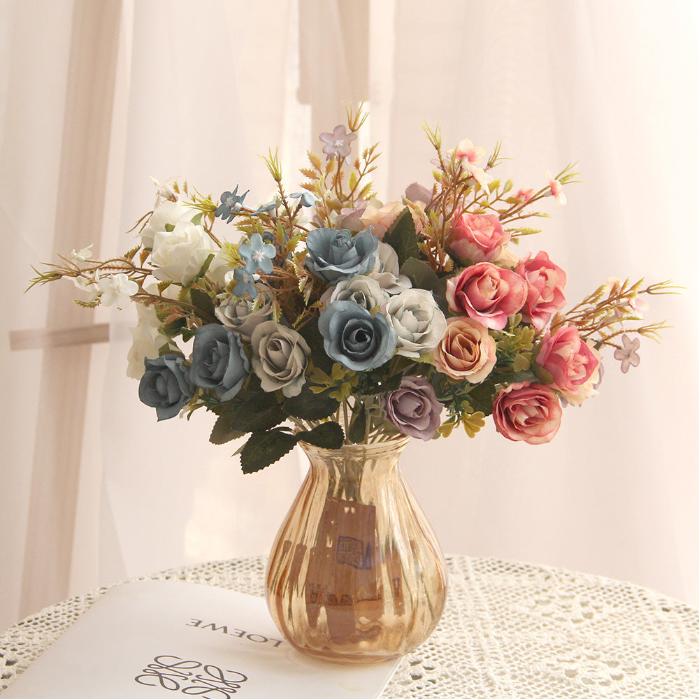 Wholesale High Quality 12.6INCH Artificial Rose Flower High Simulation Home Wdding Party Decorative flower
