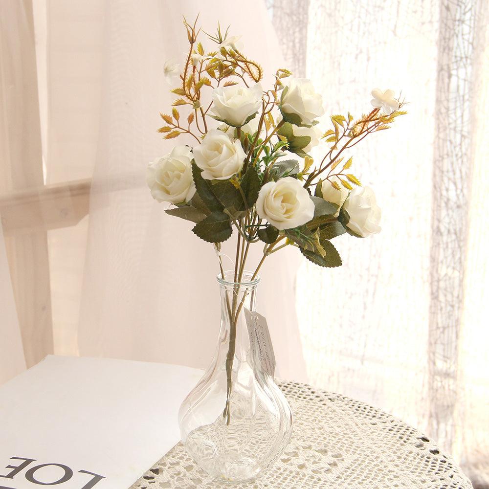 Wholesale High Quality 12.6INCH Artificial Rose Flower High Simulation Home Wdding Party Decorative flower