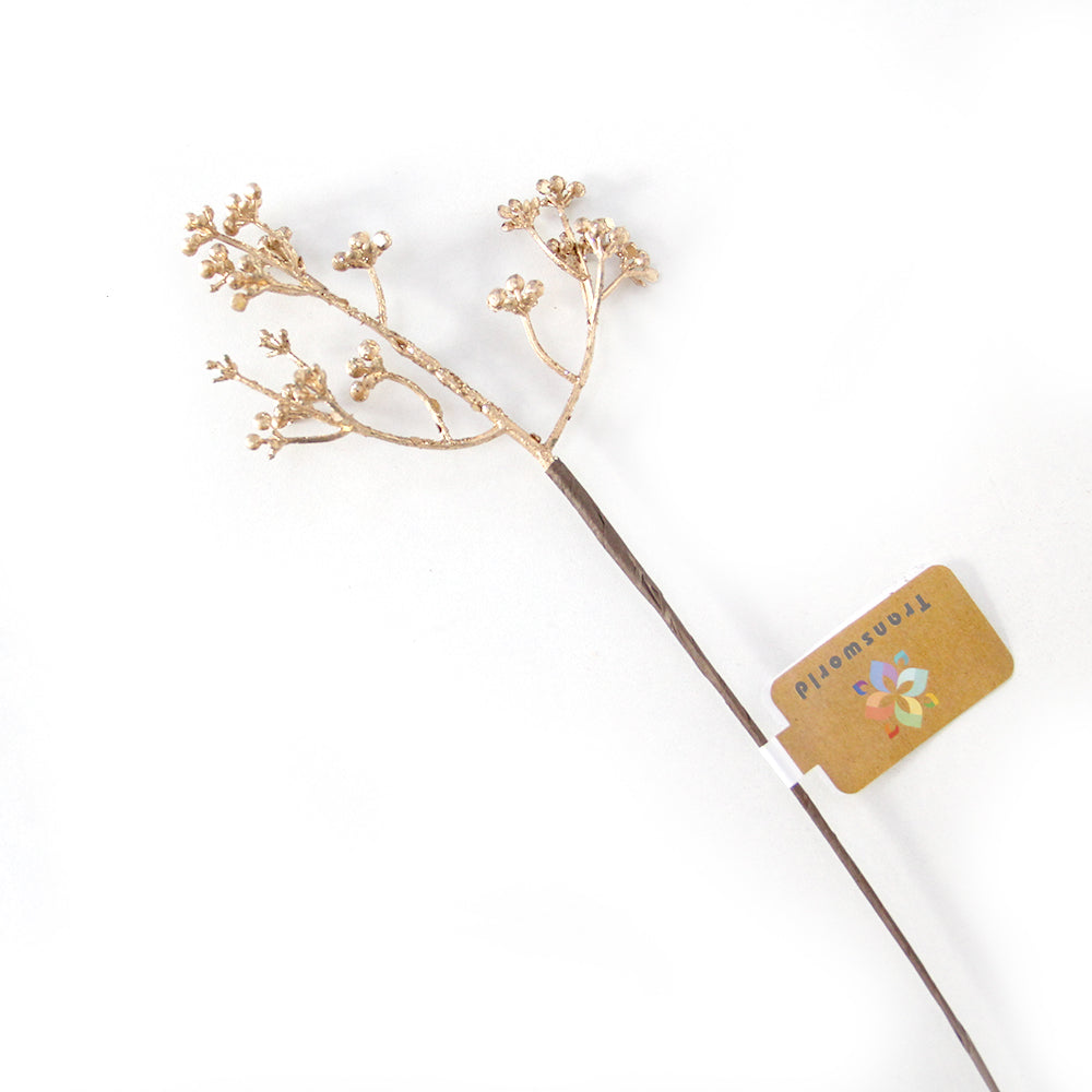 Long Branches 30cm Artificial Golden Picks Leaf for Christmas Decorations
