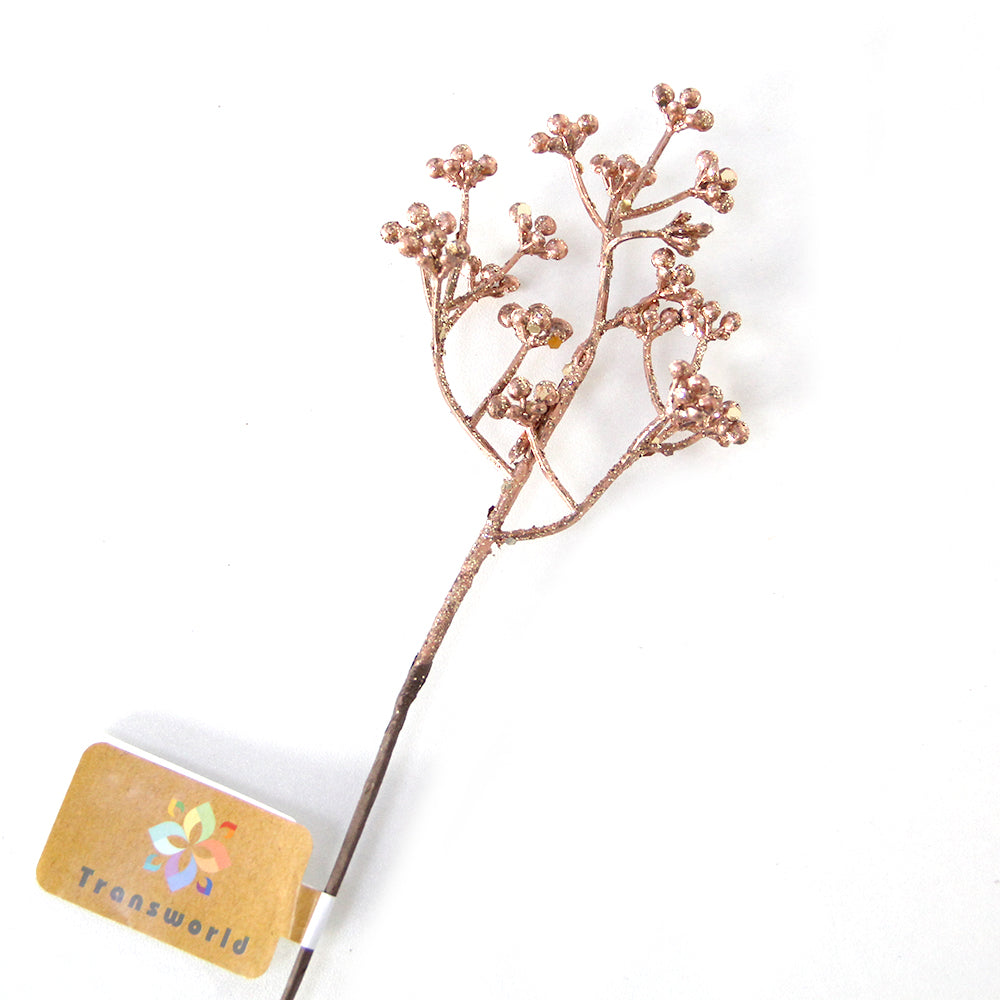 Long Branches 30cm Artificial Golden Picks Leaf for Christmas Decorations