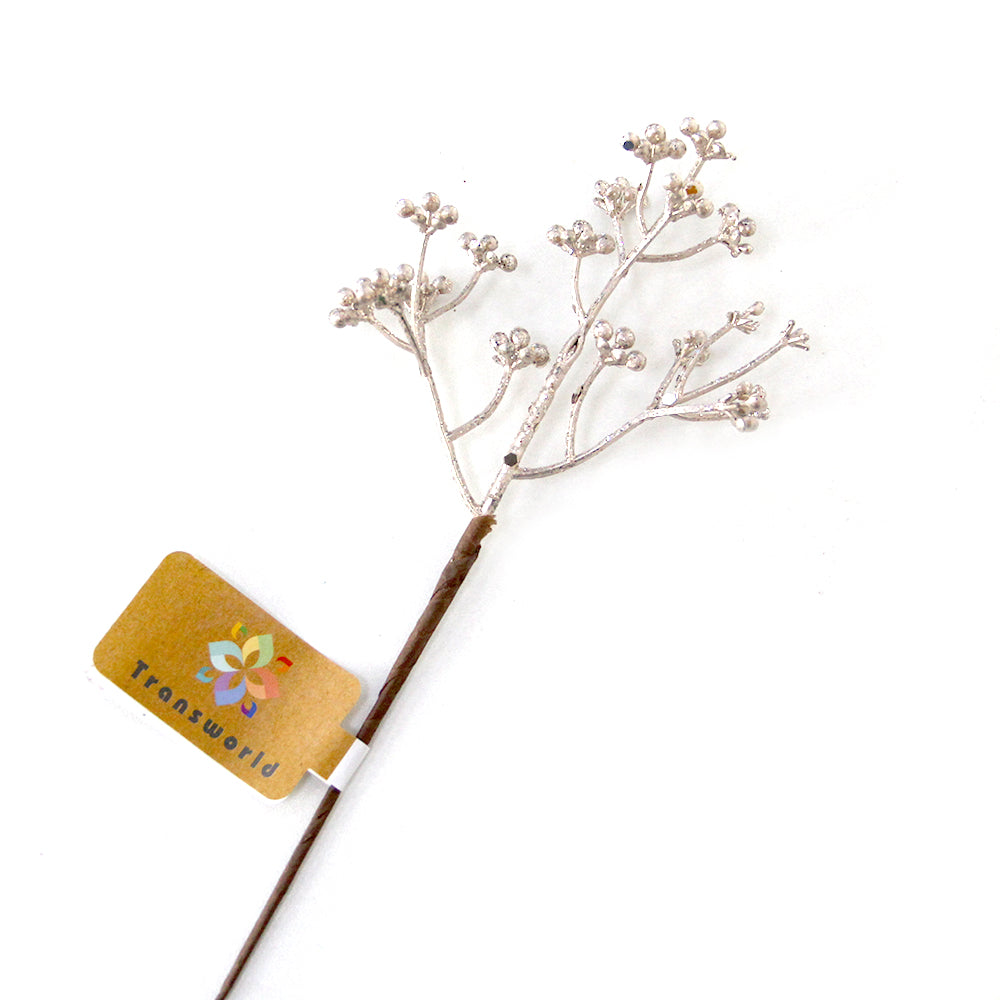 Long Branches 30cm Artificial Golden Picks Leaf for Christmas Decorations