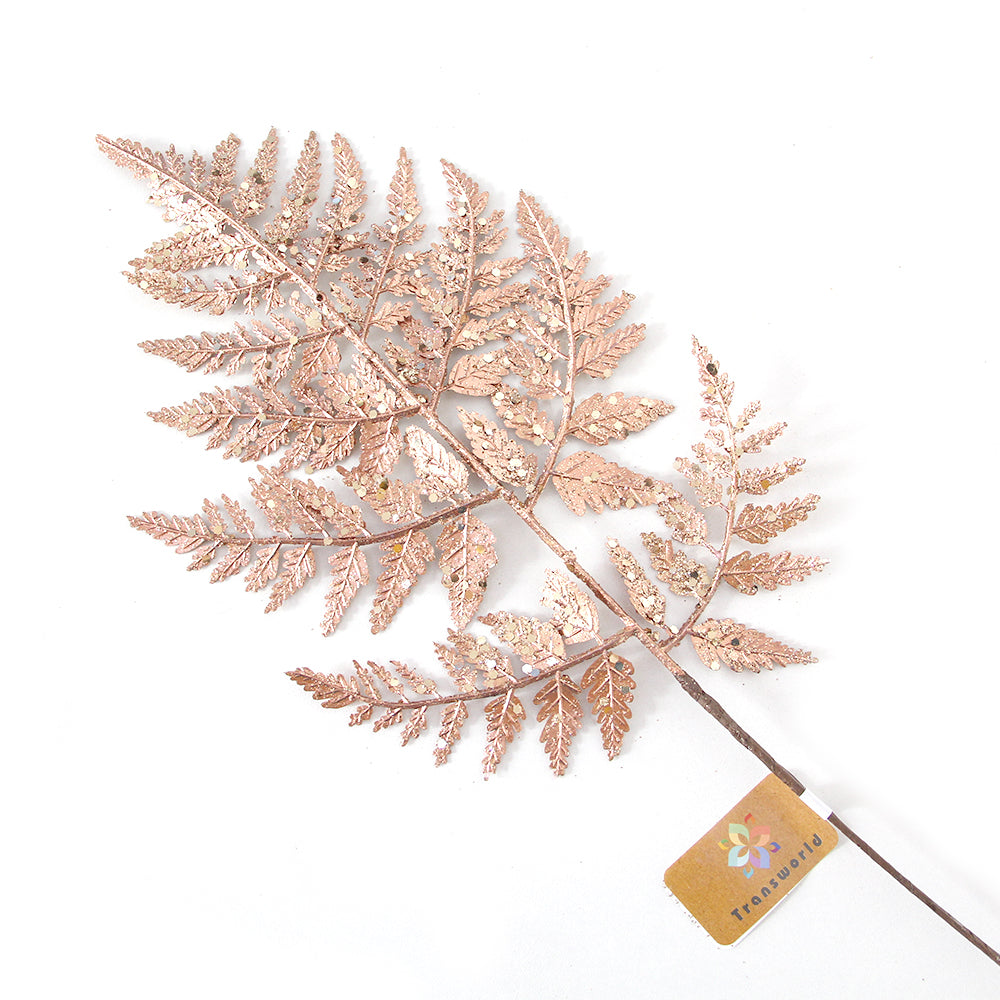 Wholesale Christmas Picks Golden Pick/Spray 45cm Glittered Leaf Gold Branches for Party & Holiday Supplies