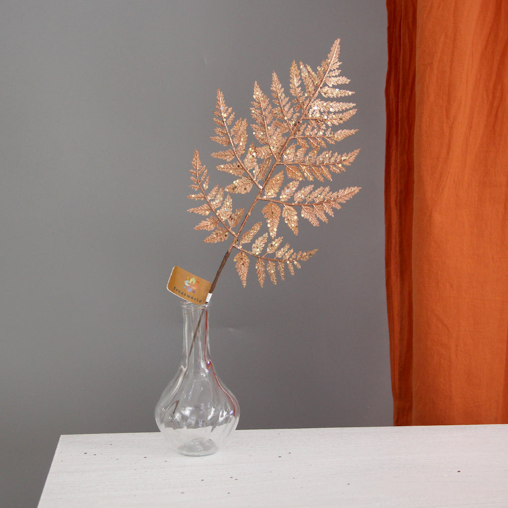Wholesale Christmas Picks Golden Pick/Spray 45cm Glittered Leaf Gold Branches for Party & Holiday Supplies