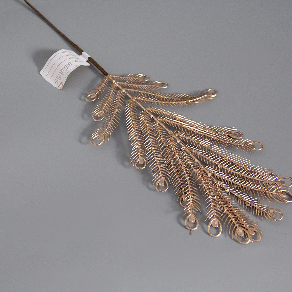 Wholesale Christmas Picks Golden Pick/Spray 43cm Glittered Leaf Gold Branches for Party & Holiday Supplies