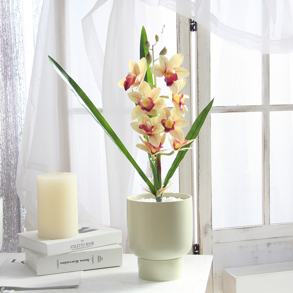 54cm 3D 8 heads cymbidium orchid artificial flower home decoration