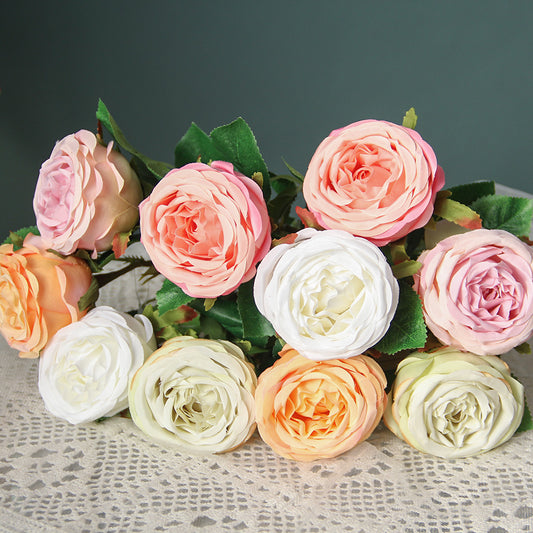 44cm Single Headed Tineke Rose Spray Artificial Flower Home Decoration Valentine's Day Decoration
