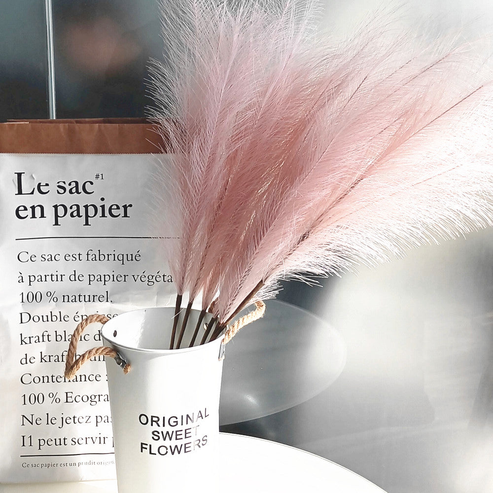 80cm Artificial Pampas Grass Dirty Pink Pampas Grass Decor Wedding Immortal Non-polluting Fake Pampas Grass