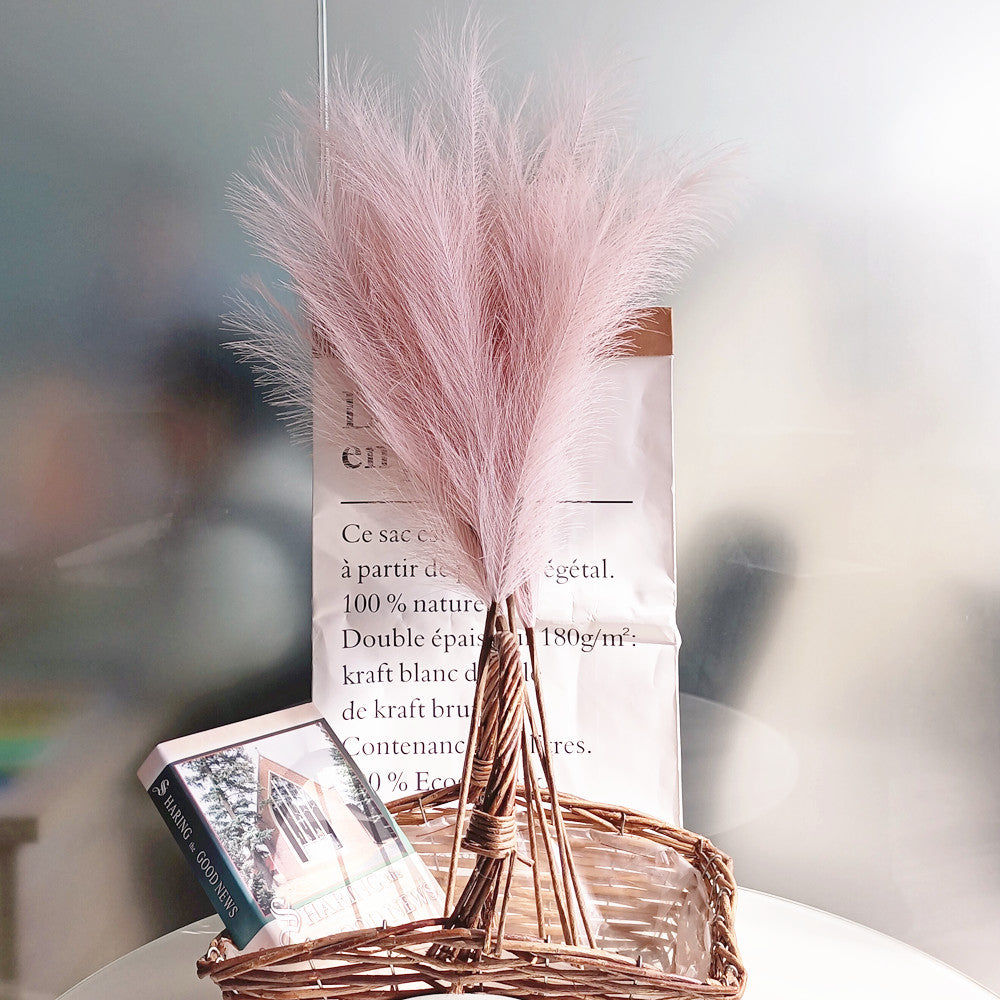 80cm Artificial Pampas Grass Dirty Pink Pampas Grass Decor Wedding Immortal Non-polluting Fake Pampas Grass