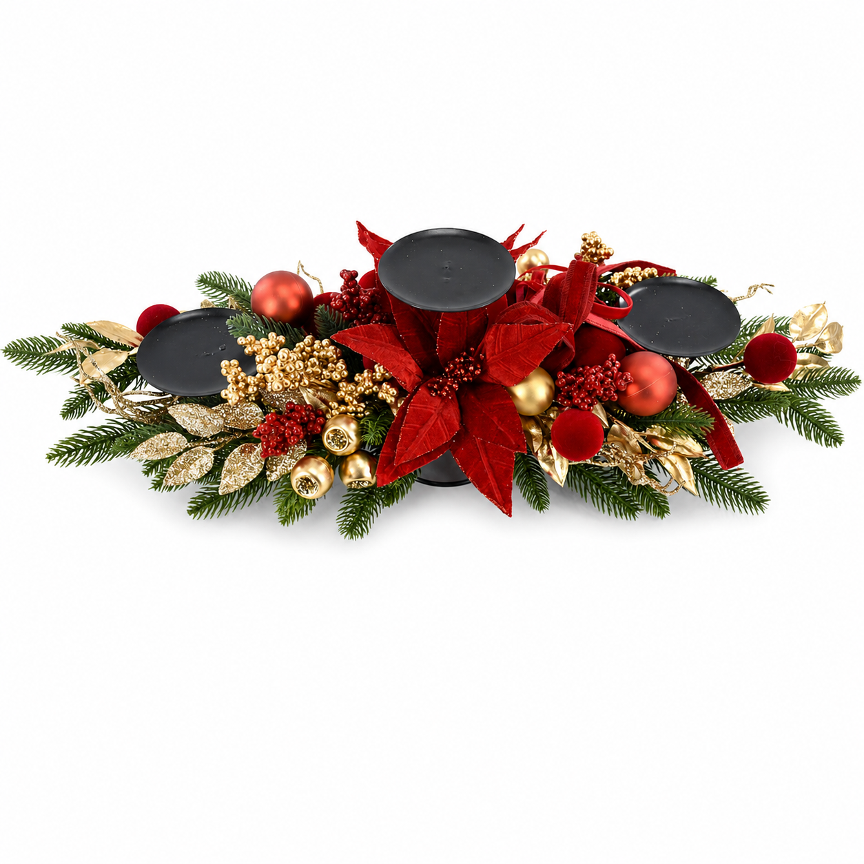 Artificial Christmas Decoration Ornaments Candle Holder for Holiday Home Decoration