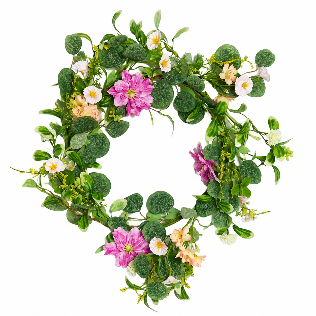 Wholesale Decorative Artificial Wreath for Spring Home Festival Garden Decoration