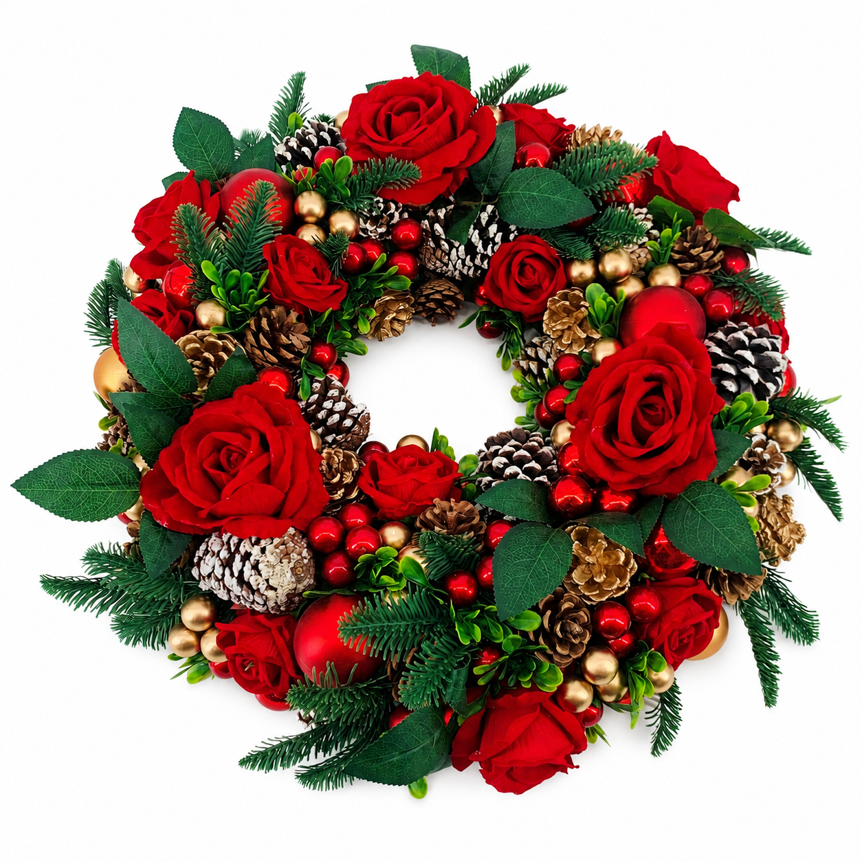 Wholesale Decorative Artificial Flower Rose Wreath for Valentine’s Day Wedding Decoration
