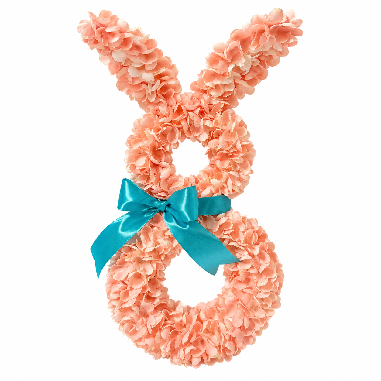 Artificial Flower Easter Bunny Wreath for Home Festival Spring Front Door Decoration