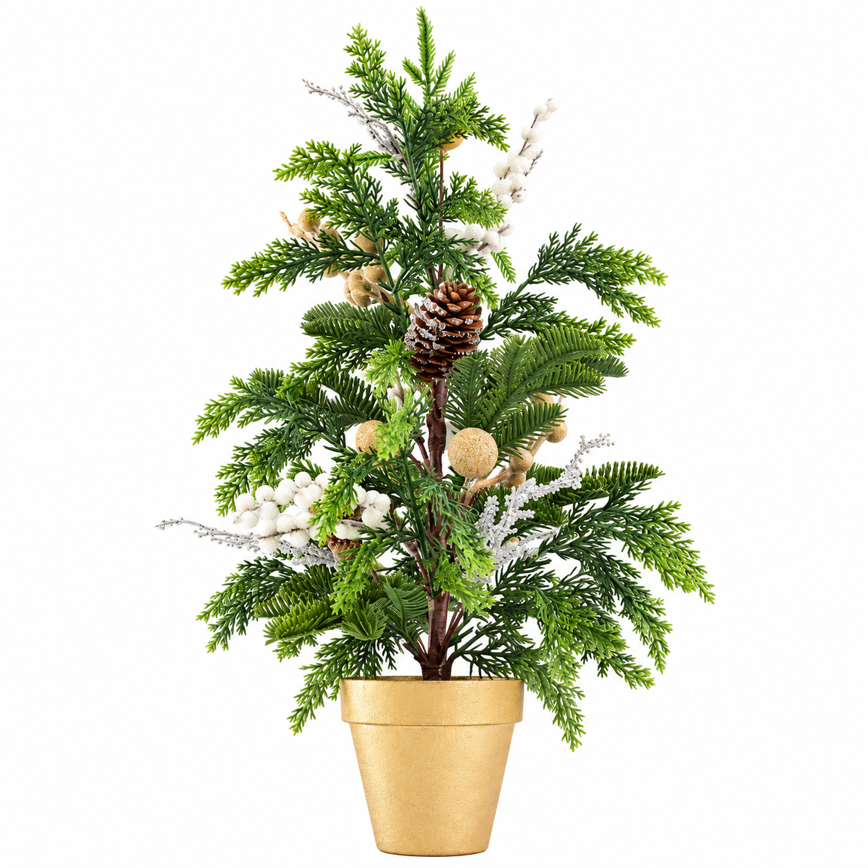 Potted Artificial Christmas Tree Gift for Home Festival Party Tabletop Decoration