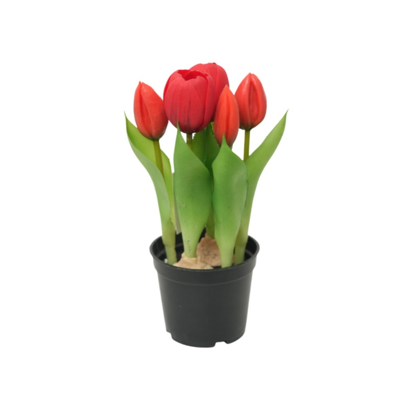 Elegant Wholesale Real Touch Artificial Tulip Pot Flowers for Home Decor