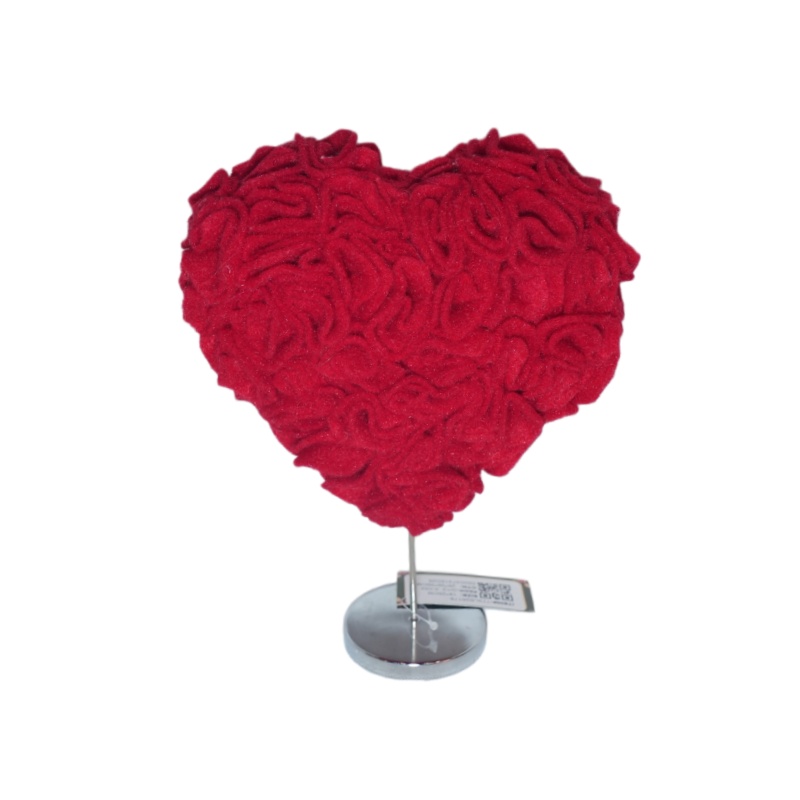 Heart Shaped Rose Ornament Gift with Stand for Valentine Home Table Decor
