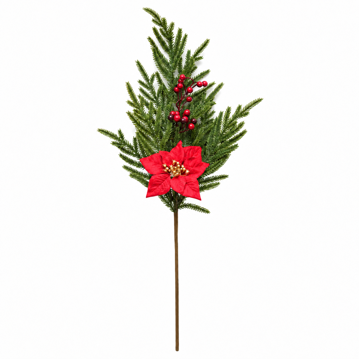 Artificial Christmas Pine Berry Flower Pick for Holiday Home Decoration